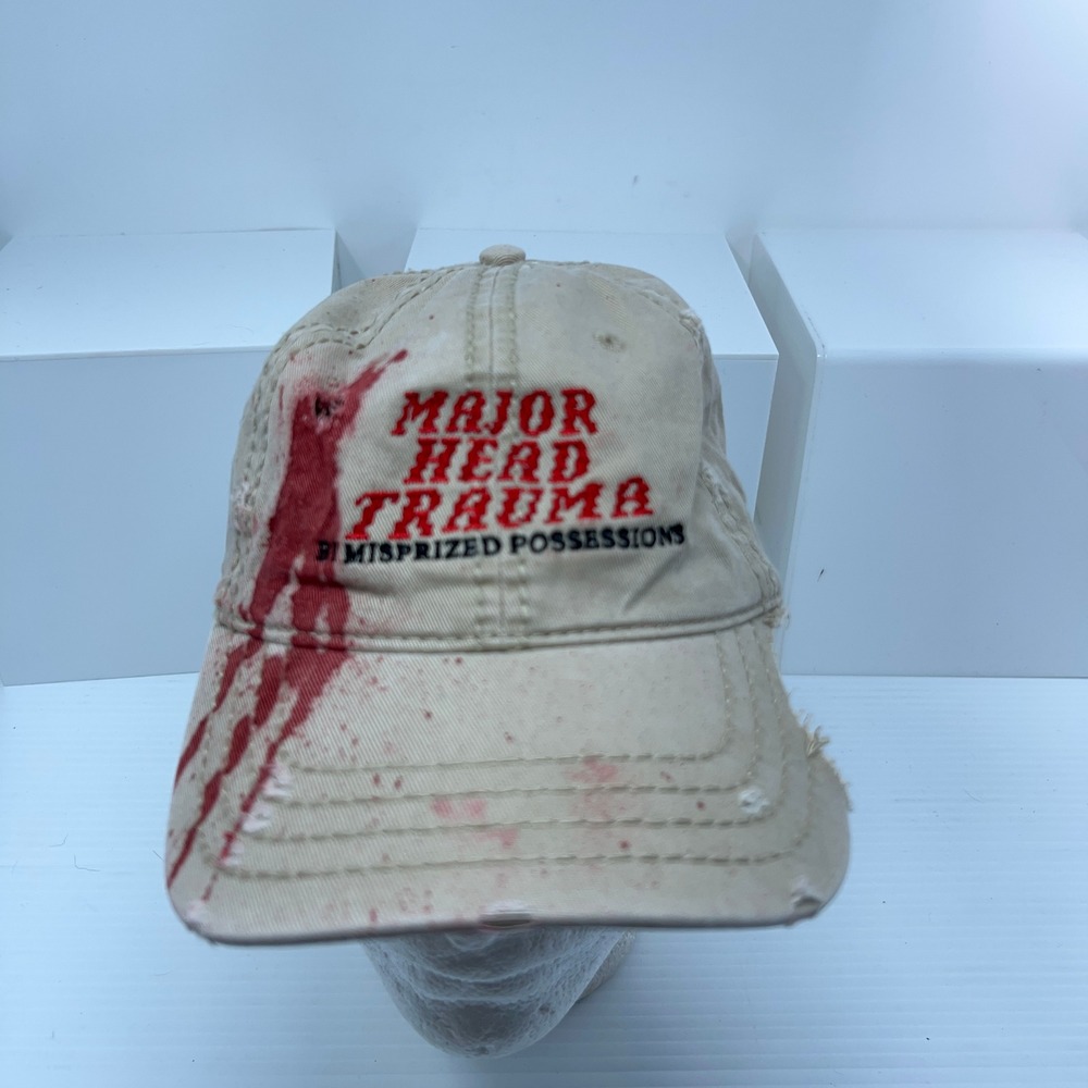 Misprized Possessions Unisex OS Tan Distressed Major Head Trauma Strapback Hat